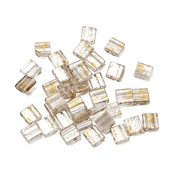 Прозрачный 2 Прозрачный стеклянный бисер, , квадратный, прозрачные, 5x5x2 мм, отверстие : 0.8 мм