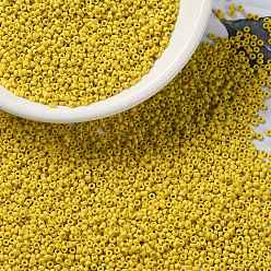 (RR2311) Матовый Непрозрачный Канареечный Миюки круглые бусины рокайль, японский бисер, 15/0, (rr 2311) матовая непрозрачная канарейка, 1.5 мм, Отверстие: 0.7 мм, о 5555 шт / бутылка, 10 г / бутылка