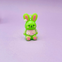 Лайм Пластиковые подвески из пвх, кролика прелести, желто-зеленые, 37x21 мм