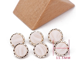 Flat Round Acrylic Shank Button, Flat Round, 11.5mm