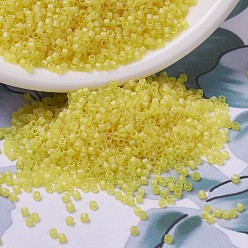 (DB0854) Matte Transparent Yellow AB MIYUKI Delica Beads, Cylinder, Japanese Seed Beads, 11/0, (DB0854) Matte Transparent Yellow AB, 1.3x1.6mm, Hole: 0.8mm, about 10000pcs/bag, 50g/bag