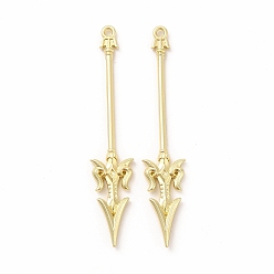Золотой Стойки обшивки сплава большие кулоны, без кадмия, без никеля и без свинца, очарование алебарды, золотые, 69.5x13x3 мм, отверстие : 2 мм