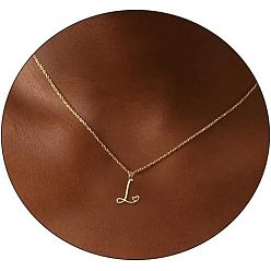 Letter L Модные латунные ожерелья с подвеской в виде сердца для женщин, золотые, Письмо L, 16.54 дюйм (42 см)