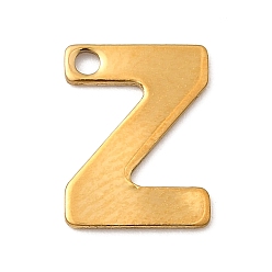 Letter Z 304 прелести нержавеющей стали, письмо амулеты, ионное покрытие (ip), реальный 18 k позолоченный, Письмо Z, 11x8.5x0.8 мм, отверстие : 1.2 мм