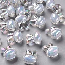 Васильковый Прозрачные акриловые бусины, бусина в бусине, AB цвет, кролик, васильковый, 15.5x12x9.5 мм, отверстие : 2 мм, Около 480 шт / 500 г