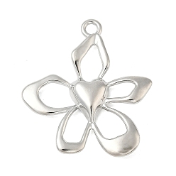 Платина Подвески из сплава , стойки покрытие, формы цветка, платина, 42x37.5x5 мм, отверстие : 3 мм
