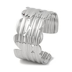 Нержавеющая Сталь Цвет Рифленые широкие 304 браслеты-манжеты из нержавеющей стали для женщин, цвет нержавеющей стали, внутренний диаметр: 2x2-1/4 дюйм (5.2x5.7 см)