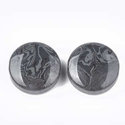 Grau Harz perlen, Nachahmung Edelstein, Flachrund, Grau, 21~21.5x8.5 mm, Bohrung: 3.5 mm