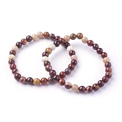 Mookaite Natural Mookaite Beads Stretch Bracelets, Round, 1-7/8 inch~2-1/8 inch(4.9~5.3cm), Beads: 6~7mm