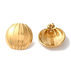 Золотой Ионное покрытие фонаря (IP) 304 серьги-гвоздики из нержавеющей стали для женщин, золотые, 22x23 мм