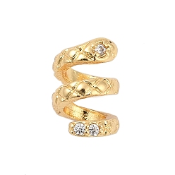 Настоящее золото 18K Латунные микро проложить кубического циркония бусы, без кадмия, без никеля и без свинца, змея, реальный 18 k позолоченный, 8.5x6 мм, отверстие : 3 мм