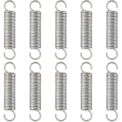 Нержавеющая Сталь Цвет 10шт. крюк пружинный натяжной из нержавеющей стали, цвет нержавеющей стали, 10x50 мм, отверстие : 7 мм