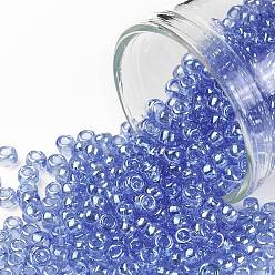 (107) Transparent Luster Light Sapphire Тохо 8/0 круглые бусины, японский бисер, (107) прозрачный блеск светлый сапфир, 8/0, 3 мм, отверстие : 1 мм, Около 222 шт / 10 г