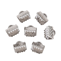 Нержавеющая Сталь Цвет Устойчив к потускнению 304 концы ленты из нержавеющей стали с обжимом, цвет нержавеющей стали, 6x6.5 мм, отверстие : 1 мм