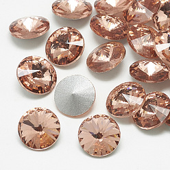 Урожай Роуз Заостренные заднее стекло горный хрусталь кабошоны, горный хрусталь Риволи, с покрытием на задной стороне, граненые, конус, Урожай вырос, 6x3 мм