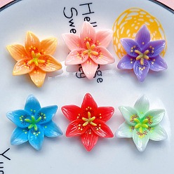 (52) Непрозрачная лаванда Непрозрачные кабошоны Рейна, цветок, разноцветные, 29x27x8 мм