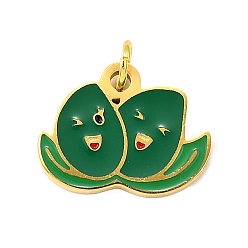 Mango 304 из нержавеющей стали шармы эмали, с целью перехода в кольце, ионное покрытие (ip), реальный 18 k позолоченный, манго, 10x13x1.5 мм, отверстие : 2.5 мм