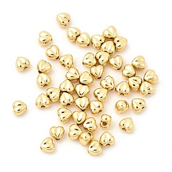 Настоящее золото 18K Латунные бусины, сердце, реальный 18 k позолоченный, 5x5.5x4 мм, отверстие : 1.4 мм