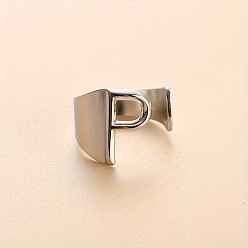Letter P 304 из нержавеющей стали манжеты кольца, цвет нержавеющей стали, Письмо P, 16 мм, внутренний диаметр: 18 мм