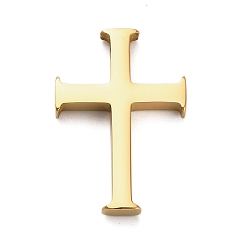 Золотой 304 подвески из нержавеющей стали, крестик, ионное покрытие (ip), золотые, 28x19.5x4 мм, отверстие : 3 мм