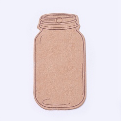 BurlyWood Kraft Paper Price Tags, Bottle, BurlyWood, 6.5x3.5x0.05cm, Hole: 0.4cm