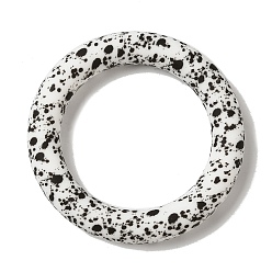 Черный Силиконовые бусины, кольцо, чёрные, 65x10 мм, отверстие : 3 мм