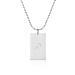 Стрелец Кулоны-подвески в европейском стиле из нержавеющей стали с изображением знаков зодиака для женщин, цвет нержавеющей стали, без потускнения, Стрелец, 304 дюйм (17.72 см)