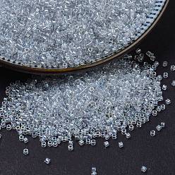 (DB1677) Pearl Lined Transparent Pale Gray AB MIYUKI Delica Beads, Cylinder, Japanese Seed Beads, 11/0, (DB1677) Pearl Lined Transparent Pale Gray AB, 1.3x1.6mm, Hole: 0.8mm, about 20000pcs/bag, 100g/bag