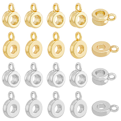 Платиновый & Золотой 40Штук 4 латунная трубчатая дужка, петля под залог, кольцо под залог бисер, долговечный, платиной и золотом, 9.5~11x6.5~8x3~4 мм, отверстие : 2 мм, внутренний диаметр: 3~3.5 мм, 10 шт / стиль