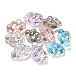 Mixed Color Transparent Acrylic Beads, Imitation Shell Effect, Cloud, Mixed Color, 17.5x27.5x12.5mm, Hole: 1.8mm