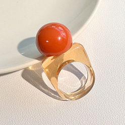 Помидор Круглые кольца из смолы с бусинами на палец, помидор, 18 мм