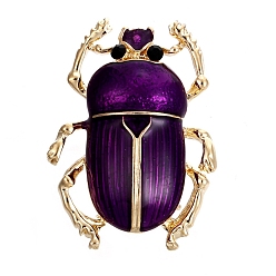 Фиолетовый Винтажная брошь в виде жука из эмали из сплава, булавки с эмалью от насекомых, фиолетовые, 25x15 мм