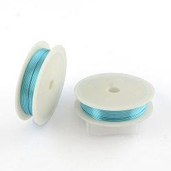 Светло-Голубой Круглая алюминиевая проволока, гибкая металлическая проволока для изготовления ювелирных изделий своими руками, Небесно-голубой, 20 датчик, 0.8 мм, 5 м / рулон (16.4 фут / рулон), 10 рулонов / группы