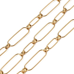 Настоящее золото 18K 304 цепи овальные из нержавеющей стали, ионное покрытие (ip), несварные, с катушкой, реальный 18 k позолоченный, 14x6x1 мм