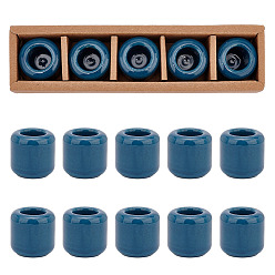 Полуночно-синий Фарфоровый подсвечник, банка для свечей, колонка, темно-синий, 3.2x3.2 см, Внутренний диаметр: 1.75 cm, 5 шт / коробка