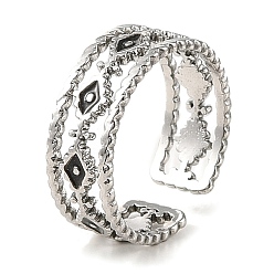 Нержавеющая Сталь Цвет Ромб 304 эмалированные открытые манжеты из нержавеющей стали для женщин, цвет нержавеющей стали, 7 мм, внутренний диаметр: 18 мм