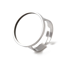 Нержавеющая Сталь Цвет 304 регулируемые кольцевые компоненты из нержавеющей стали, настройки круглого кольца, цвет нержавеющей стали, лоток : 18.5 мм, 20 мм, внутренний диаметр: 18 мм