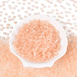 Персиковый Слойка Выпечка краска стеклянные бусины, рондель, розовые, 4~5x2 мм, отверстие : 1 мм, около 25000 шт / 1000 г