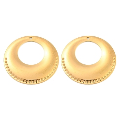 Golden 304 Stainless Steel Pendants, Flat Round Charm, Golden, 32x2.5mm, Hole: 1.4mm