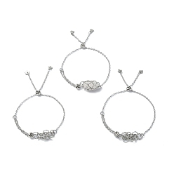 Нержавеющая Сталь Цвет Устойчивый к потускнению регулируемый 304 браслет-мешок из нержавеющей стали для изготовления держателя камней, с 201 прелестей из нержавеющей стали, крест/сердце/звезда, цвет нержавеющей стали, внутренний диаметр: 3/4~2-7/8 дюйм (1.8~7.2 см)