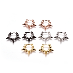 (52) Непрозрачная лаванда Латунные серьги-кольца в стиле панк, разноцветные, 22x18x3.3 мм , штифт: 1 мм