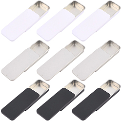 (52) Непрозрачная лаванда 9 шт. 3 цветные жестяные коробки для хранения безделушек с раздвижной крышкой, прямоугольные, разноцветные, 8x3.4x1.15 см, 3 шт / цвет