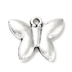 Antique Silver Tibetan Style Alloy Pendants, Butterfly Charm, Antique Silver, 15x17x2.5mm, Hole: 1.4mm, about 304pcs/500g