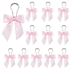 Pink Железные кольца для занавесок для ванной комнаты, легко скользящие ролики, бантом, металлические вешалки для душа с бусинами, платина, розовые, 170 мм