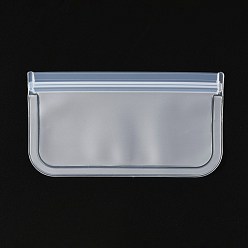 Weiß Wasserdichter, durchscheinender, wiederverschließbarer PEVA-Beutel, wiederverwendbare Aufbewahrungsbeutel für Lebensmittel, für Fleisch Obst Gemüse, weiß, 12x21.6x0.3 cm