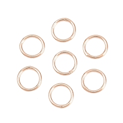 Розовое Золото Латунь закрыт прыжок кольца, круглые, розовое золото , 24 датчик, 4x0.5 мм, внутренний диаметр: 3.5 мм, о 50 шт / комплект