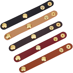 (52) Непрозрачная лаванда 5шт. 5 цвета сплав кожа ремешок сумки укороченный регулируемый пряжки, золотые, разноцветные, 115x13.5x6 мм, 1 шт / цвет