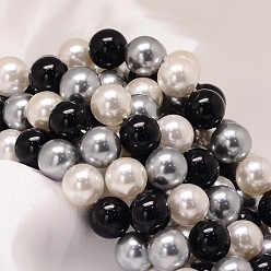 (52) Непрозрачная лаванда Круглый оболочка жемчуг шарик нити, разноцветные, 10 мм, отверстие : 0.8~1 мм, около 40 шт / нитка, 15.74 дюйм.