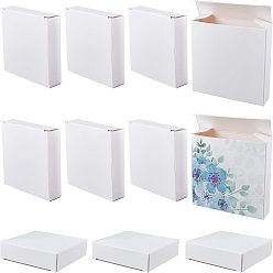 Белый Картонная подарочная коробка, для свадебного дня рождения рождество, прямоугольные, белые, размер коробки: 2.5x10x9.5 см