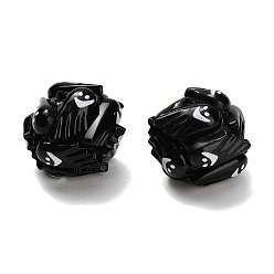 Ghost Бусины из полимерной глины со стразами и смолой на тему Хэллоуина, для самодельных украшений и украшений для ручек, призрак, 17~18x18~20x18~20 мм, отверстие : 2 мм